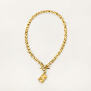 Love Letter Envelope Locket - Gold